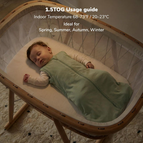 Momcozy 0-6 1.5 Sleep Sack for Baby Months, TOG Baby Wearable Blanket with Supportive Plush Filling, Two-Way Zipper