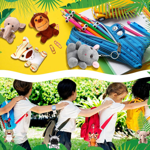 HyDren 24 Pcs Mini Stuffed Forest Animals, 4.8 Inch Plush Jungle Toys for Classroom Gifts, Stocking Stuffers