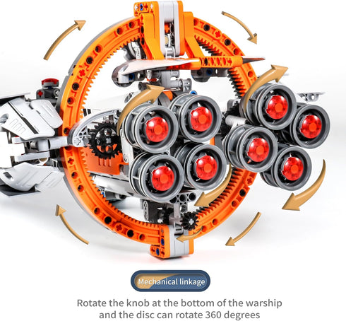 STEM Mechanical Engineering Building Toy, 955 Pcs Starcraft Take Apart Building Blocks, DIY Learning Construction Kit
