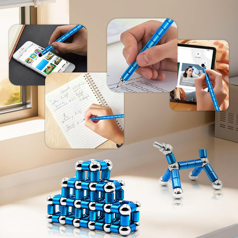 Magnetic Fidget Pen, Deformable Metal Gadget for Adults & Teens, Stress Relief Novelty Toy, Unique Birthday Mothers Day
