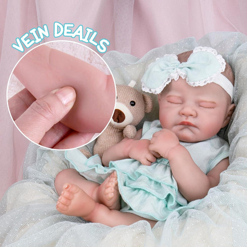 Aori Lifelike Reborn Baby Dolls - 20'' Sleeping Newborn Baby Girl with Doll Accessories for Girls 3+