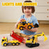 JOYIN 3-PCS Toddler Toy Construction Vehicles - Excavator, Dump Truck, Loader with Moveable Claw & Lifting Back