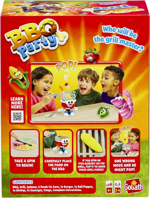 Goliath BBQ Party Game, Put Food on the Grill Before It Pops, No Reading or Batteries Required, 2-4 Players