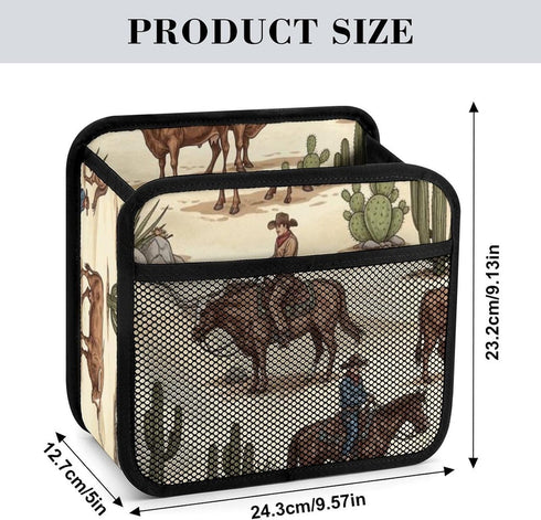 PPIKTC Spacious Hanging Auto Seat Organizer with Ventilated Mesh Pockets for Wet Wipes and Baby Supplies, Cowboy Cow