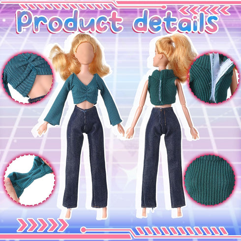 6 11.8 Inch Brown,11.8inch) Bencailor Pcs Doll Clothes for Doll Clothing Outfit Accessories for Winter Tops Coat