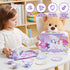 JOYIN Unicorn Tea Party Set, Pretend Purple Tin Teapot Set for Little Girls, Birthday Gift for Ages 3-6