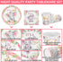 Hushee 200 Pcs Pink Elephant Baby Shower Party Supplies - Paper Plates, Napkins & Cups for 50 Guests