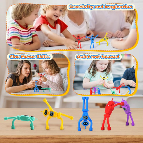 COZMIFSDZ 5 Magnetic Robot Sensory Fidget Toys Pcs, Magnetic People Men, Travel Activities Essential for Toddlers Kids