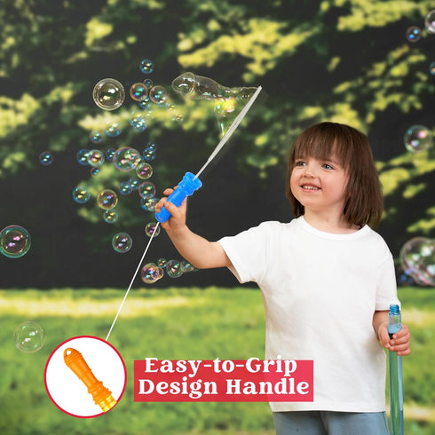 JOYIN 12 Packs 17’’ Giant Bubble Wands for Kids, Bulk with 12 PCS Concentrated Bubble Solution for Summer Party Favors