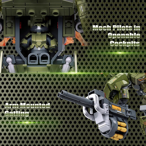 Set 598 HIGH GODO Main Battle Mech Robot Transforming Building Blocks for Adults,City Warrior Justice Hero Soldier Mech