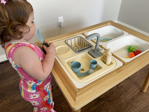 Beright Play Kitchen Sink Toys, Toddler Sink Toys with Upgraded Faucet, Pretend Play Toys Running Water, Perfectly