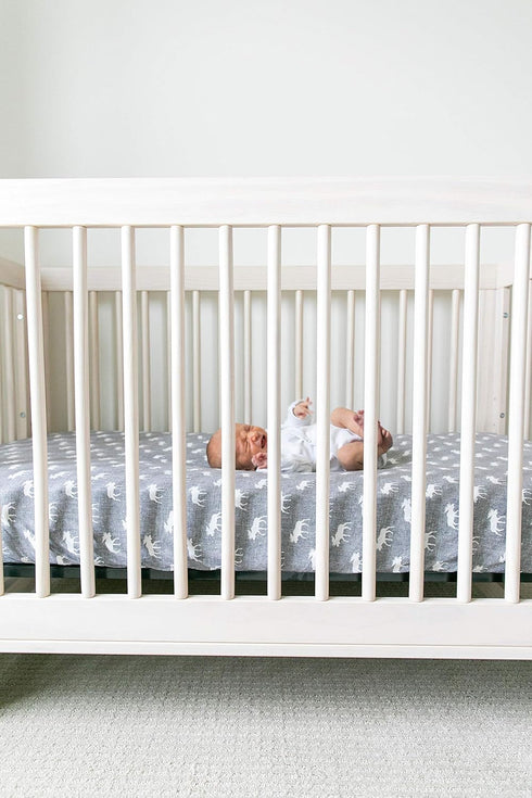 Trendy Knit Crib Sheet/Toddler Sheet in Scout by Copper Pearl