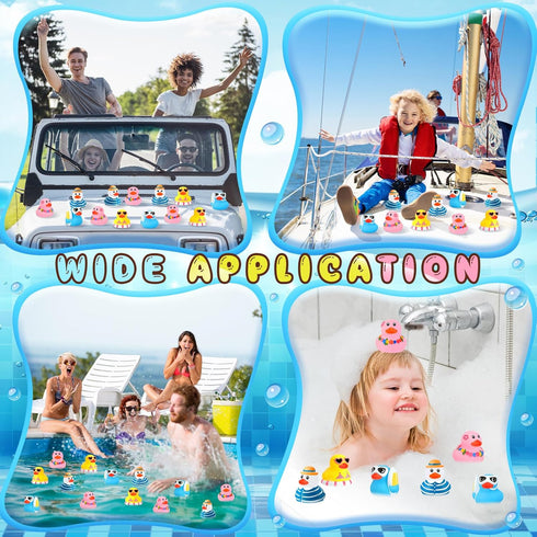 Honoson 36 Summer Summer (4 Pcs Beach Rubber Duckies Bulk Mini Rubber Duck Bath Toys Float Bathtub Ducky Cute Squeaky