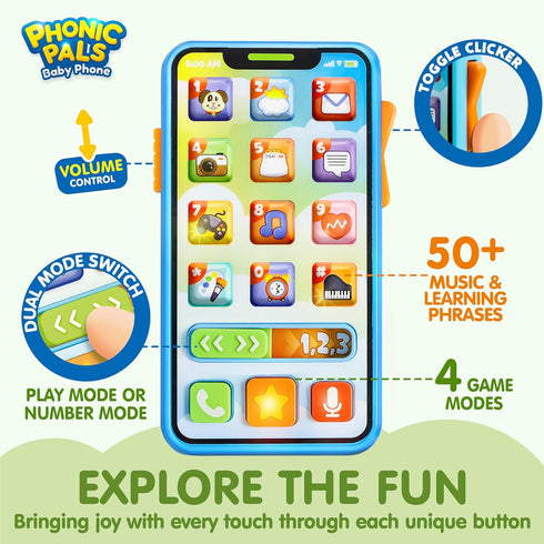Set, 60+ 10 JOYIN Baby Musical Toy Phone and Car Keys Teether Music and Learning Phrases, Baby Learning Toys Months
