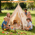 60 38 Teepee Tent for Kids with BBQ Pretend Play Toys, Spacious Kids Play Tent Indoor & Outdoor, Foldable Playhouse