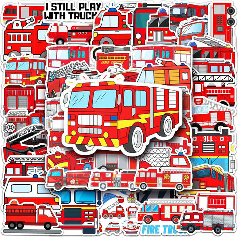 50PCS Cartoon Cars Stickers for Kids, Birthday Gift Party Favors, Supplies for Water Bottle, Laptop, Room Graffiti