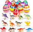 12 Pack Tinabless Prefilled Easter Eggs with Dinosaur Toys, Easter Eggs for Kids, Easter Basket Stuffers, Egg Hunt
