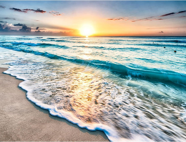 Puzzles for Adults 1000 Piece - Sunset Beach Wooden Jigsaw Puzzle Art, DIY Leisure Game Gift