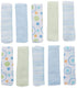 Spasilk Soft Terry Washcloth Wipes Set for Newborns, Pack of 10, Blue Circles