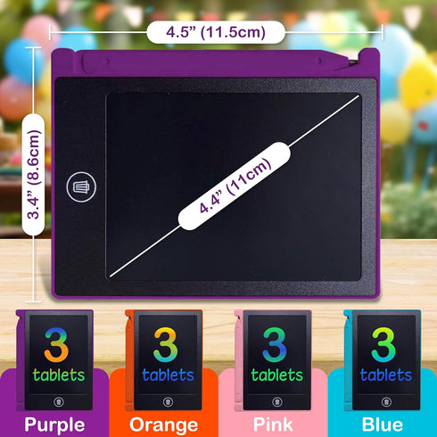 Playtapus 12 Pack 4.5 Inch Party Favor Mini LCD Writing Tablet for Kids, Mini Drawing Board. Fun and Educational