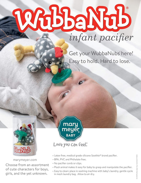 6-Inches, Mary Meyer WubbaNub Infant Pacifier, Pebblesaurus Dinosaur
