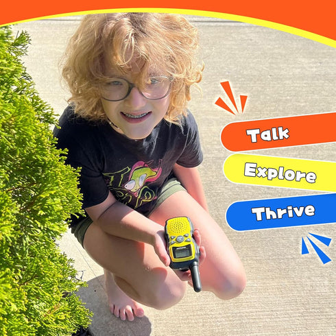 Wishouse Walkie Talkies for Kids - 4 Pack Family Radio Long Range, Outdoor Fun Toys for 4-8 Year Olds (No Battery
