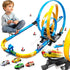 LILYBUDS Set 3-5 4-7, 4 4-6 8-12 Toy Car Race Track for Boys Kids Age Race Tracks with High-Speed Pull Back Race Cars