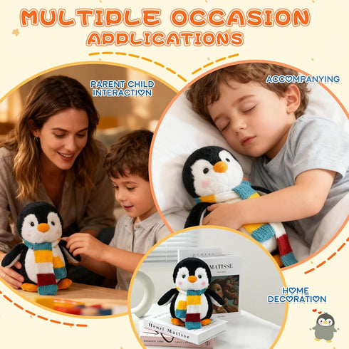 Bakalizoo 10'' Penguin Dolls with Scarf, Soft Stuffed Plush Animal Toys Plushies - Gifts for Kids Toddlers Birthday