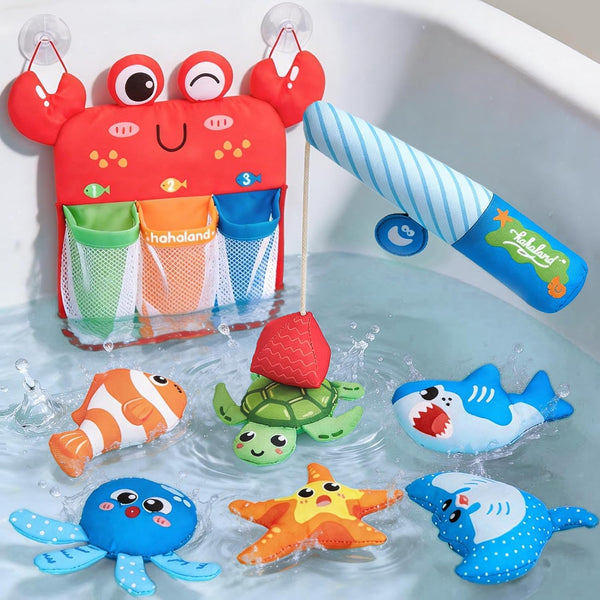 hahaland Bath Toys for Kids Ages 1-3 - Soft Magnetic Fishing Toys