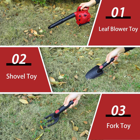 Sistracia Set Kids Leaf Blower Toy Tool Pretend Play Series, Toy Leaf Blower for Kids That Really Works, Outdoor