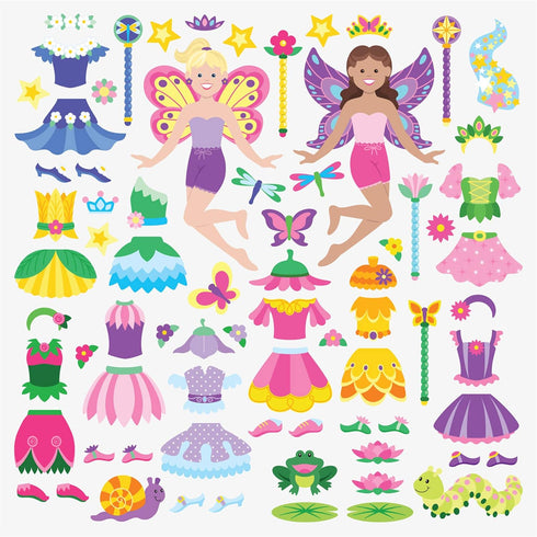 Melissa & Doug Puffy Sticker Pads Set: Fairy, Dress-Up, Mermaid - 216 Reusable Stickers