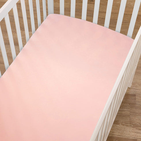 American Baby Company Fitted Crib Sheet, 28" x 52", Soft Breathable Neutral Cotton Jersey Sheet, Blush for Crib and