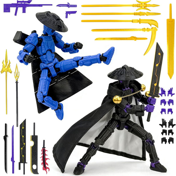 KAMOVNY T13 3D Printed Action Figure Set 2PCS Fully Assembled Multi-Jointed Robot Toys