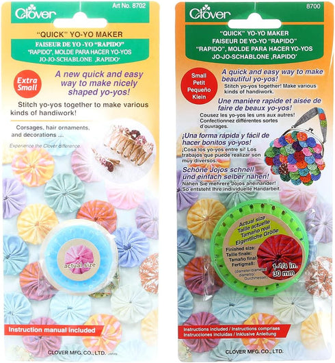Bundle of Two Quick Yo-Yo Makers: Extra Small (Makes 3/4" yo-yos) and Small (Makes 1.25" yo-yos)