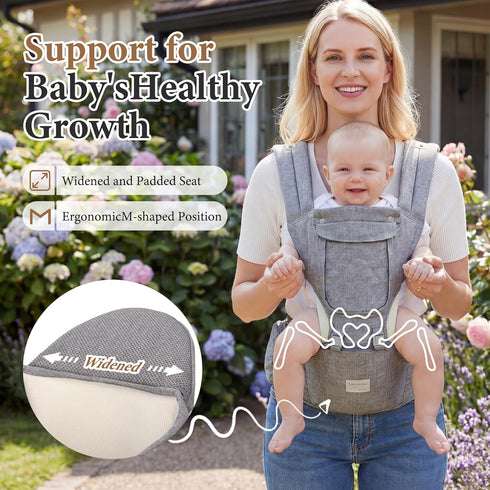 6-in-1 7-41 lbs, Baby Carrier, Newborn to Toddler, Carrier with Hip Seat Lumbar Support Adjustable Baby Holder Carrier