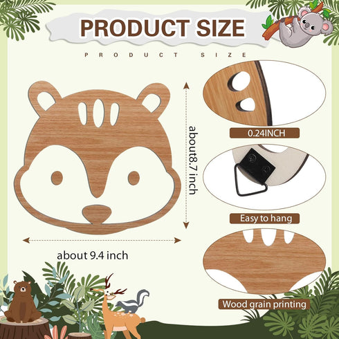 Hoteam Woodland Nursery Decor, Wooden Forest Animal Wall Decoration Woodland Baby Shower Decorations Nursery Decor