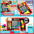 52PCS 3 4 5 6 maysida Toy Cash Register for Kids with Sound Music/Scanner/Microphone/Credit Card/Play Money, Pretend