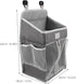 BESPORTBLE Hanging Storage Bag and Diaper Organizer for Nursery, Multi-pocket Gray Fabric Hanging Organizer for Crib