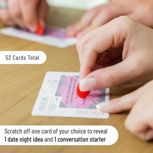 Mystery Date - 52 Scratch Off Card Home Date Night Activities, Conversation Starters for Couples