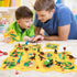 Set 12 3-5 3 4 5 6 Puzzle Track Car Play with Dinosaur Figures, Plastic Railcar Floor Puzzles for Kids Ages