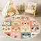 DNEWYNPABV Round Boho Rug Cute Dogs for Kids and Baby Animals Nursery Poster
