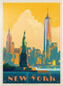 MyPuzzle New York City - Skyline Glow Vintage Poster, Premium 1000 Piece Jigsaw Puzzle for Adults
