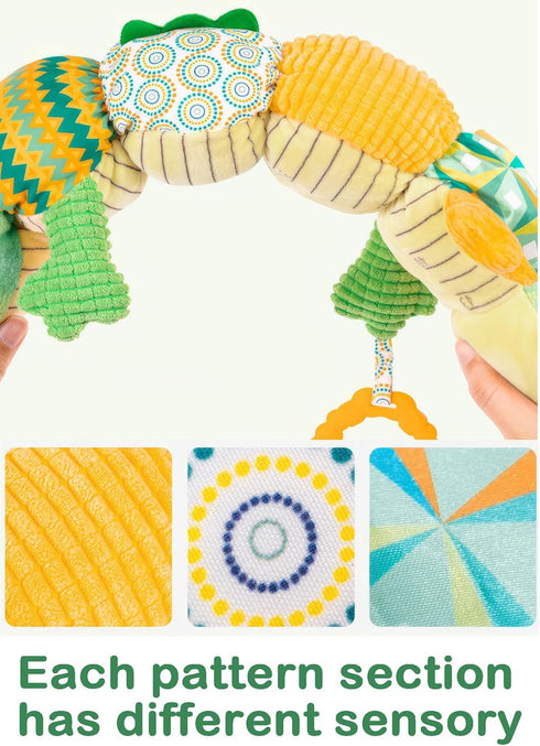 Infant Musical Stuffed Animal Toys - Activity Soft Sensory Toy with Teething Toys, Crinkle Sound, Rattles
