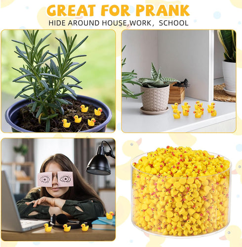 Barydat 1500 Pcs Mini Yellow Resin Ducks, Bulk for Hide and Seek Prank, Baby Shower Decor