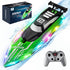 JOI MEW RC Boat with LED Lights for Kids, 2.4Ghz Remote Control