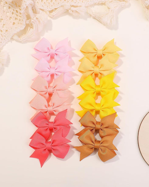 doboi 80PCS Baby Girls Fully Lined Grosgrain Mini Hair Bows Clips, Set of 40 Pairs
