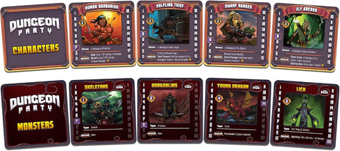 Forbidden Games: Dungeon Party - Premium Edition Coin Bouncing Role-Playing Card Game, Ages 10+, 1-6 Players