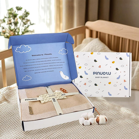 Girls,100% /40x 31 inches) Mushroom Baby Blanket for Boys & Cotton Knitted Receiving Swaddle Crib Stroller Blanket