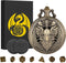 Mini DND Dice Set 7pcs Polyhedral Metal D&D Dice Steampunk Hollow Paladin Knight Warrior Pocket Watch Shell Case