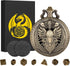 Mini DND Dice Set 7pcs Polyhedral Metal D&D Dice Steampunk Hollow Paladin Knight Warrior Pocket Watch Shell Case